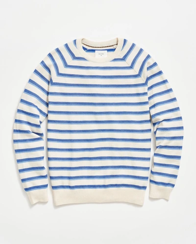 Billy Reid Raglan Stripe Sweater In Blue Multi