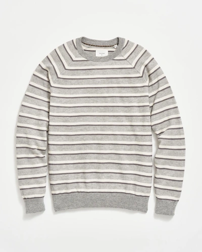 Billy Reid Raglan Stripe Sweater In Silver Multi