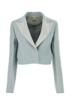 Fendi Powder Blue Wool Blend Blazer In Blue