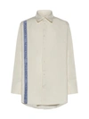 Jw Anderson Striped Cotton And Linen Shirt In Beige