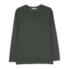 Lemaire Long-sleeve Silk T-shirt In Grey