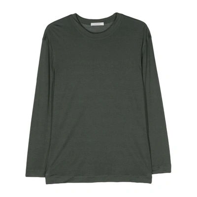 Lemaire Long-sleeved Crewneck T-shirt In Green