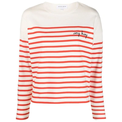 Maison Labiche Stripe-print Organic Cotton Jumper In White