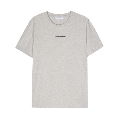 Maison Labiche Popincourt Slogan-embroidered T-shirt In Grey