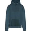 Maison Margiela Oversized Logo Hoodie Sweatshirt In Blue