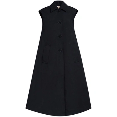 Marni Double-breasted Cotton Waistcoat In Black