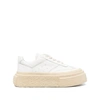 Mm6 Maison Margiela Numbers-motif Leather Sneakers In White/neutrals