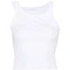 Mm6 Maison Margiela Ribbed Cropped Tank Top In White