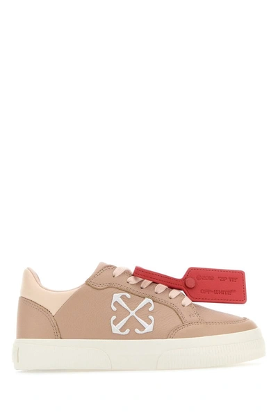 Off-white New Low Vulcanized 皮质运动鞋 In Pink
