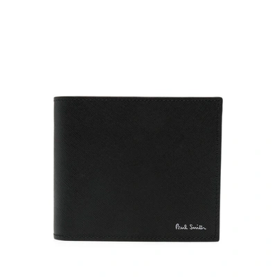 Paul Smith Signature Stripe Balloon Leather Wallet In Negro