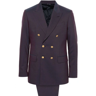 Reveres 1949 Double-breasted Suit In Purple/blue