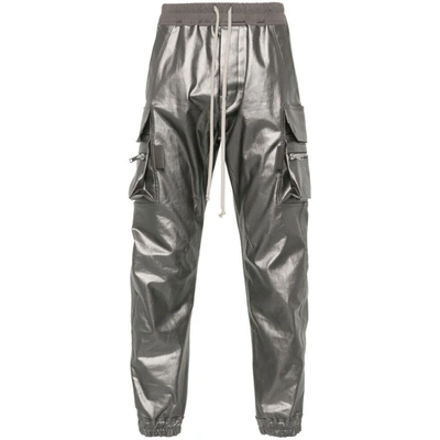 Rick Owens Lido Mastodon Drawstring Cargo Jeans In Grey