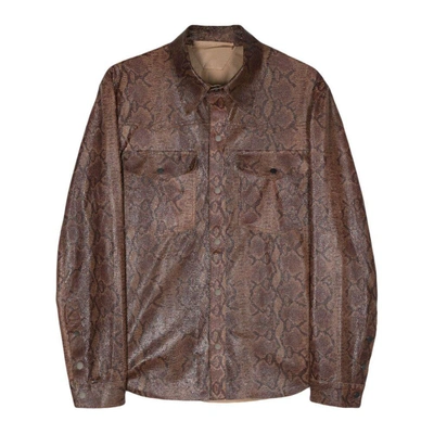 Santoro Leather Outerwears In Brown