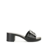 Sergio Rossi Crystal Embellished Block Heel Sandals In Black