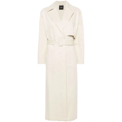 Theory Long Trench Coat In Neutrals