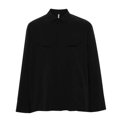 Veilance Poplin Press-stud Shirt In Black