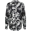 Versace Jeans Couture Watercolour Baroque-pattern Shirt In Black