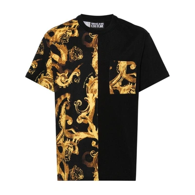 Versace Jeans Couture Contrast Print T-shirt In Black