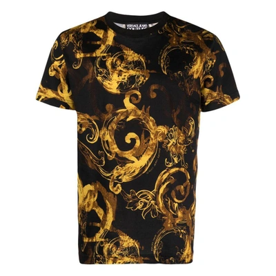 Versace Jeans Couture 76up600 S Allover Wcolor T-shirt In Black/gold
