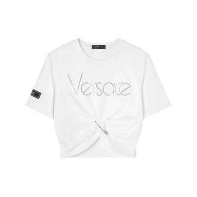 Versace Crystal 1978 Re-edition Logo T-shirt In White