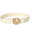 Valentino By Mario Valentino Giusy Bombe Leather Belt In White