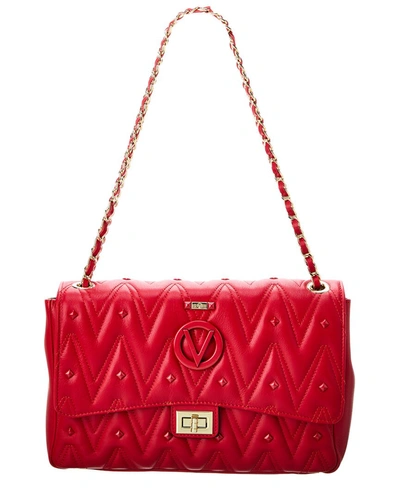 Valentino By Mario Valentino Posh Diamond Leather Shoulder Bag In Red