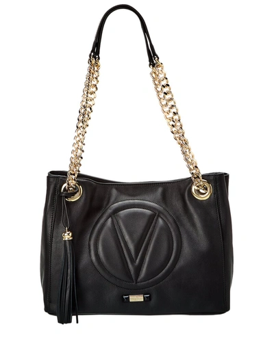 Valentino By Mario Valentino Diana Signature Leather Shoulder Bag In Black