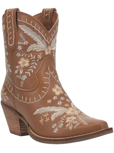 Dingo Primrose Womens Leather Mid-calf Cowboy, Western Boots In Brown