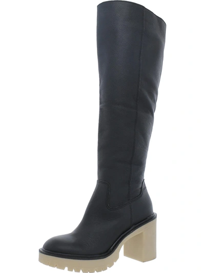 Dolce Vita Womens Block Heel Tall Knee-high Boots In Black