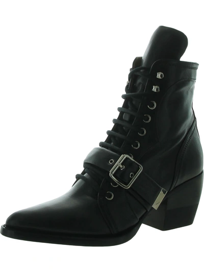 Chloé Rylee Womens Leather Lace Up Ankle Boots In Black