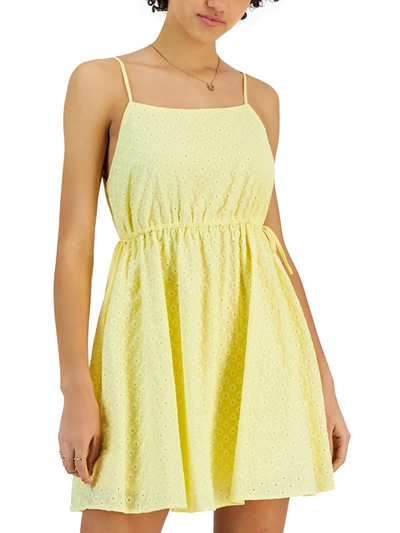 Kit & Sky Womens Eyelet Cotton Sundress In Yellow