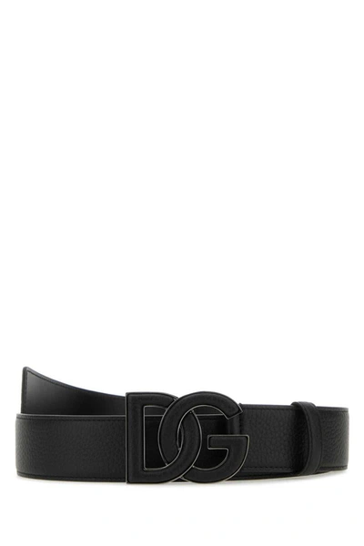 Dolce & Gabbana Logo Plaque Buckle Belt In Nero