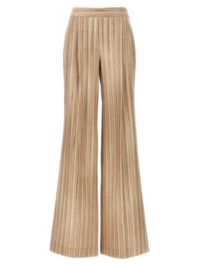 Ermanno Scervino Rhinestone Pinstripe Pants In Beige