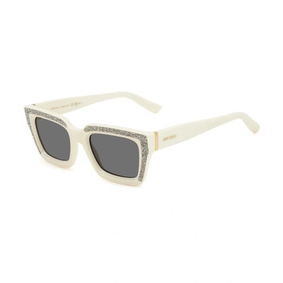 Jimmy Choo Grey Cat Eye Ladies Sunglasses Megs/s 0szj/2k 51 In Grey / Ivory
