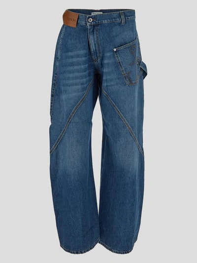 Jw Anderson Twisted Jeans In Blue