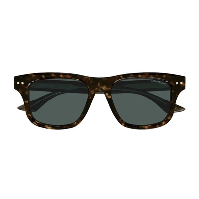 Montblanc Mb0319s Linea Snowcap 002 Sunglasses In Marrone