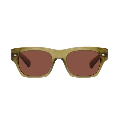 Oliver Peoples Womens Green Ov5514su Kasdan Rectangular-frame Acetate Sunglasses