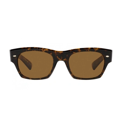 Oliver Peoples Womens Brown Ov5514su Kasdan Rectangular-frame Tortoiseshell Acetate Sunglasses