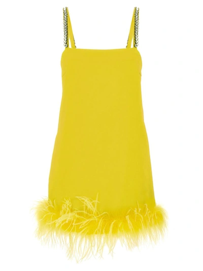 Pinko Trebbiano Abito Crepe In Yellow