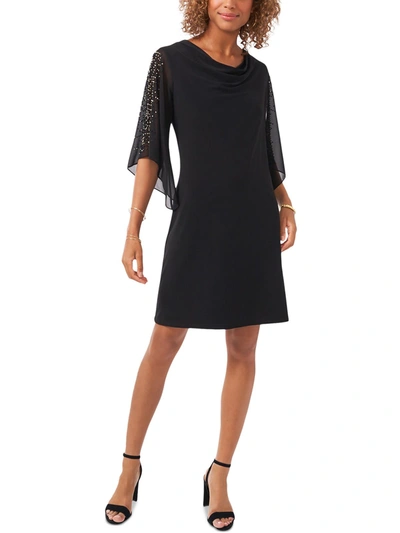 Msk Womens Split Sleeve Mini Sheath Dress In Black