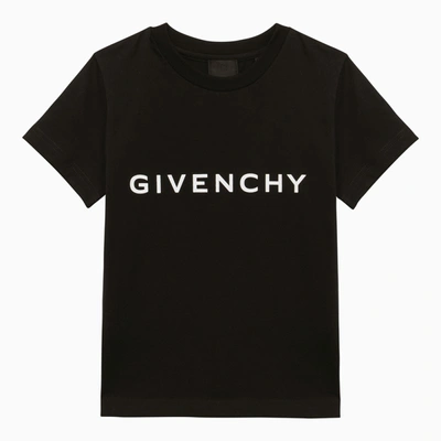 GIVENCHY BLACK COTTON T-SHIRT WITH LOGO