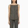 Loulou Studio Mihant Sleeveless Viscose Blend Top In Grey