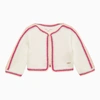 CHLOÉ WHITE/PINK COTTON CARDIGAN