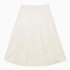 CHLOÉ WHITE COTTON SKIRT WITH EMBROIDERY
