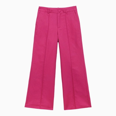 Chloé Kids' Girls Pink Linen & Cotton Twill Trousers