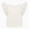 CHLOÉ WHITE COTTON TANK TOP WITH RUFFLES