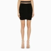 ANDREÄDAMO BLACK VISCOSE BLEND DRAPED MINI SKIRT