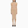 ANDREÄDAMO ANDREĀDAMO | SCULPTING BEIGE SLEEVELESS MIDI DRESS