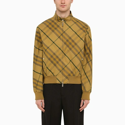 BURBERRY BURBERRY CEDAR YELLOW CHECK PATTERN JACKET IN COTTON