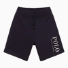 Polo Ralph Lauren Blue Navy Cotton-blend Bermuda Shorts In Blue